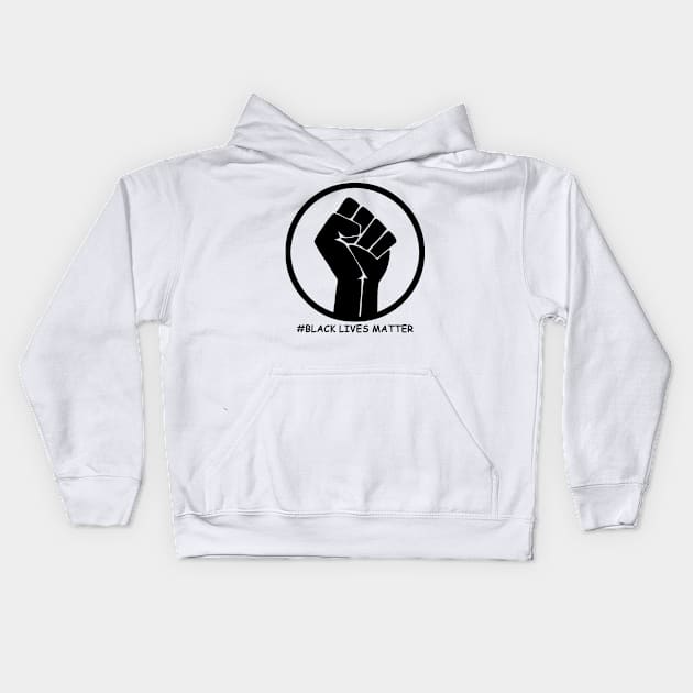 Black Power Fist Kids Hoodie by valentinahramov